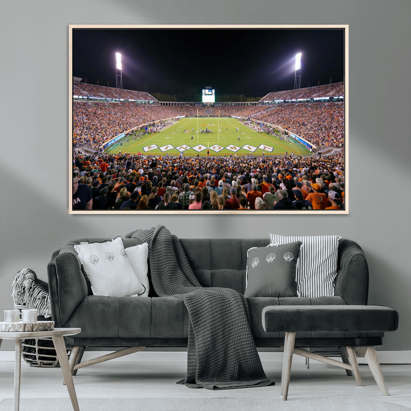 MGV-FC-36X24 - Virginia Cavaliers Football Team Print - Charlottesville Scott Stadium Wall Art Canvas Print