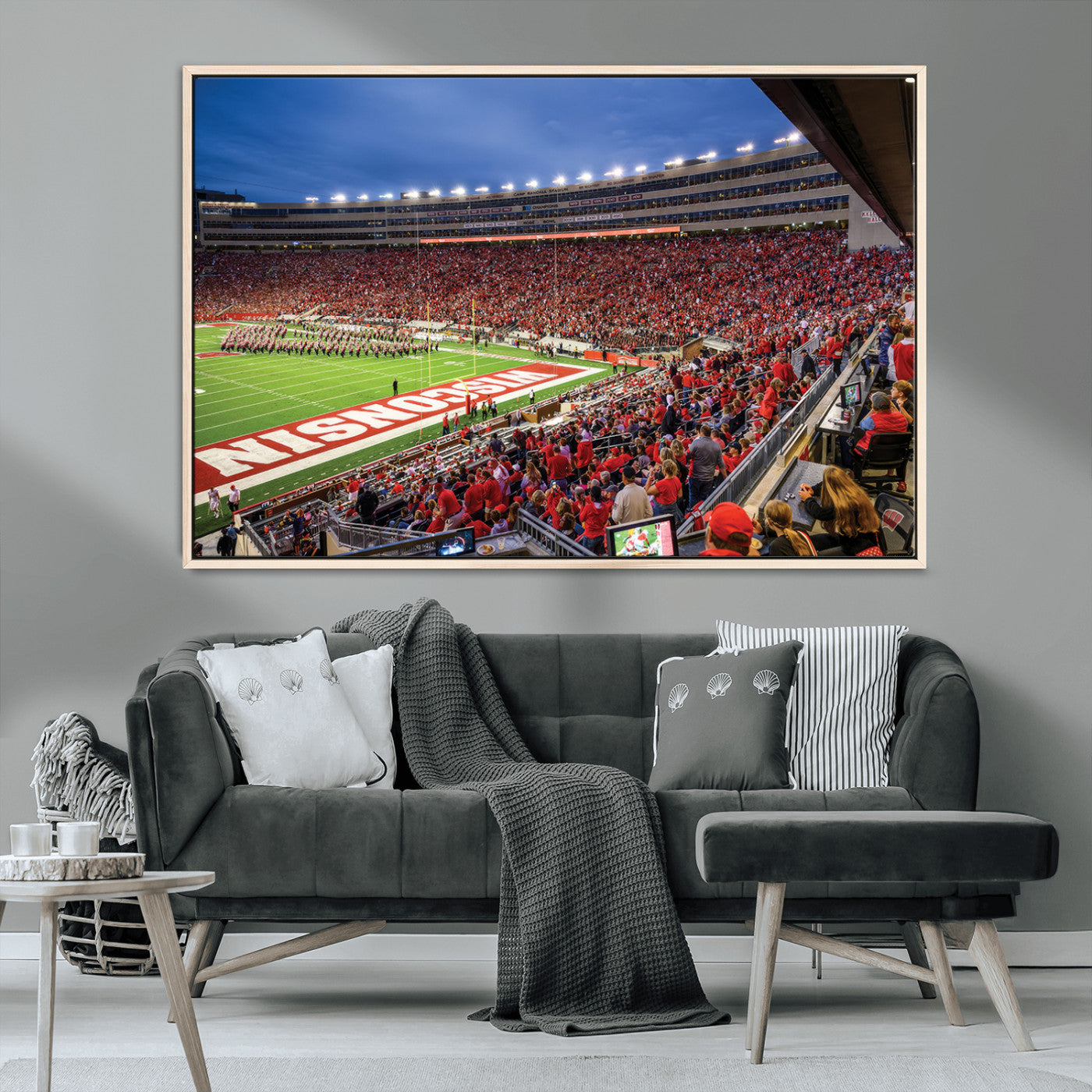 MGV-FC-36X24 - Wisconsin Badgers Football Team Print - Madison Camp Randall Stadium Wall Art, Wisconsin Badgers