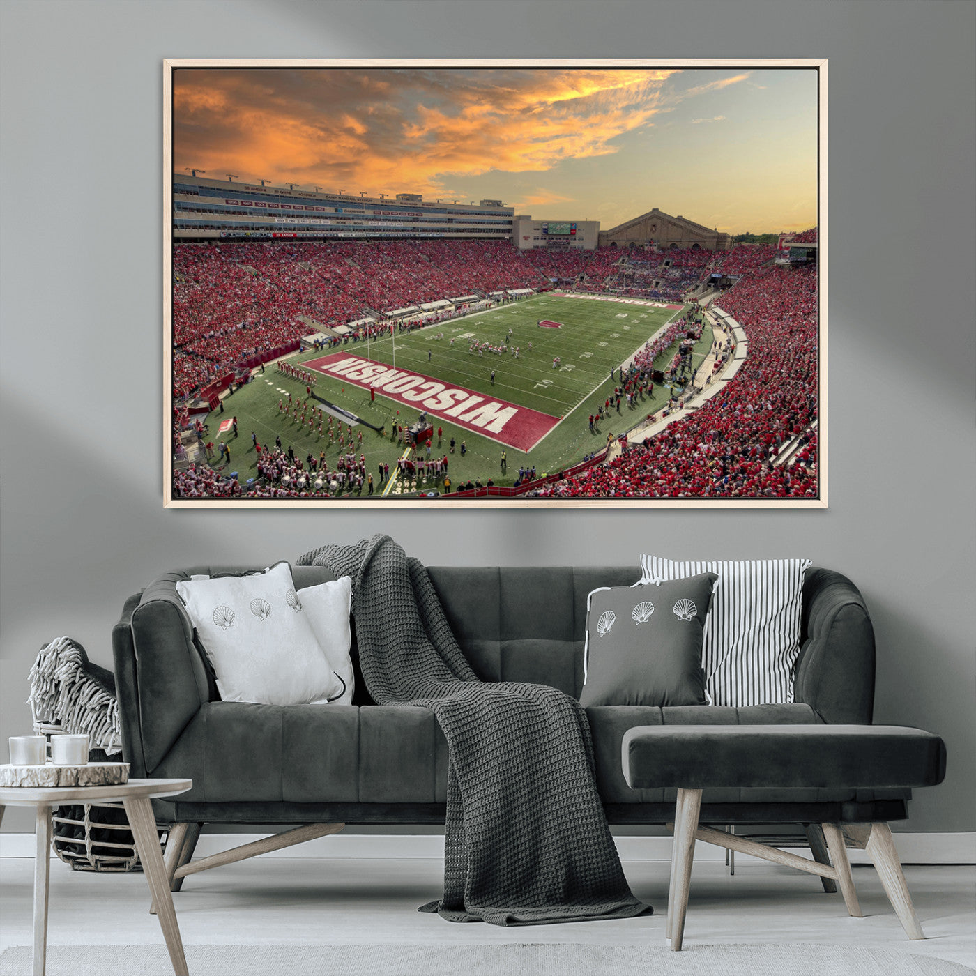 41472-MGV-CV-36X24-Camp Randall Stadium Wisconsin Badgers Large Wall Art Canvas Print | College Football Stadium Wall
