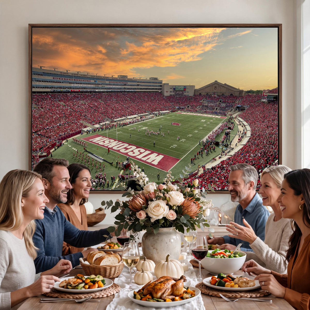 41472-MGV-CV-36X24 - Camp Randall Stadium Wisconsin Badgers Large Wall Art Canvas Print | College Football Stadium Wall
