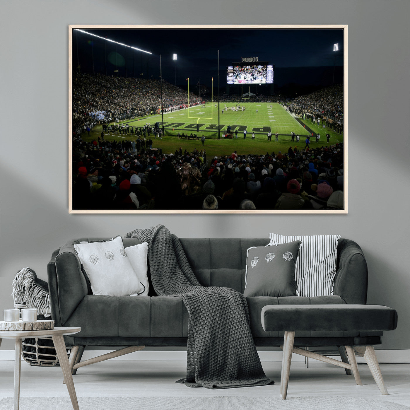 MGV-FC-36X24 - Purdue Boilermakers Football Team Print - West Lafayette Ross–Ade Stadium Wall Art Canvas Print