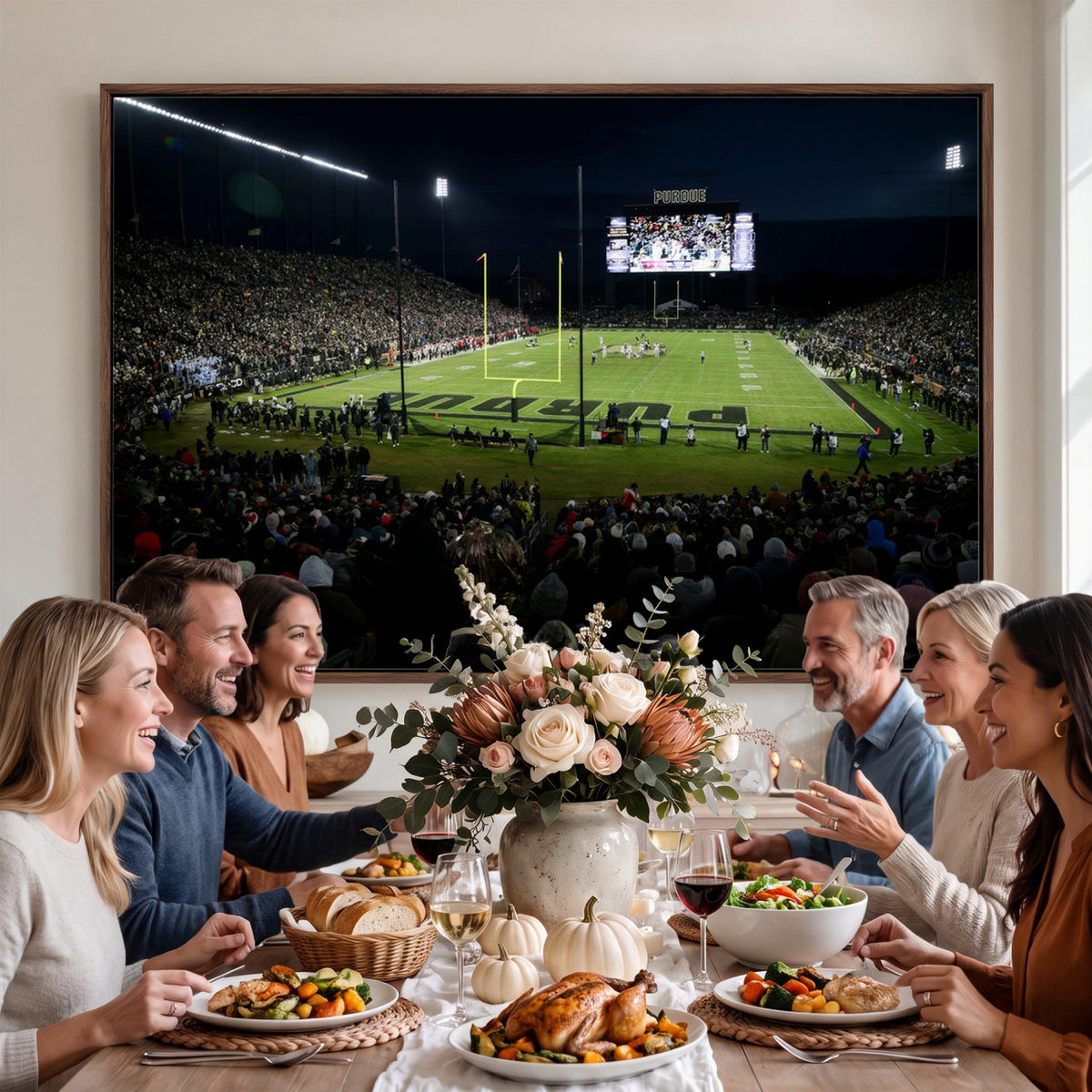 60140-MGV-CV-36X24 - Purdue Boilermakers Football Team Print - West Lafayette Ross–Ade Stadium Wall Art Canvas Print