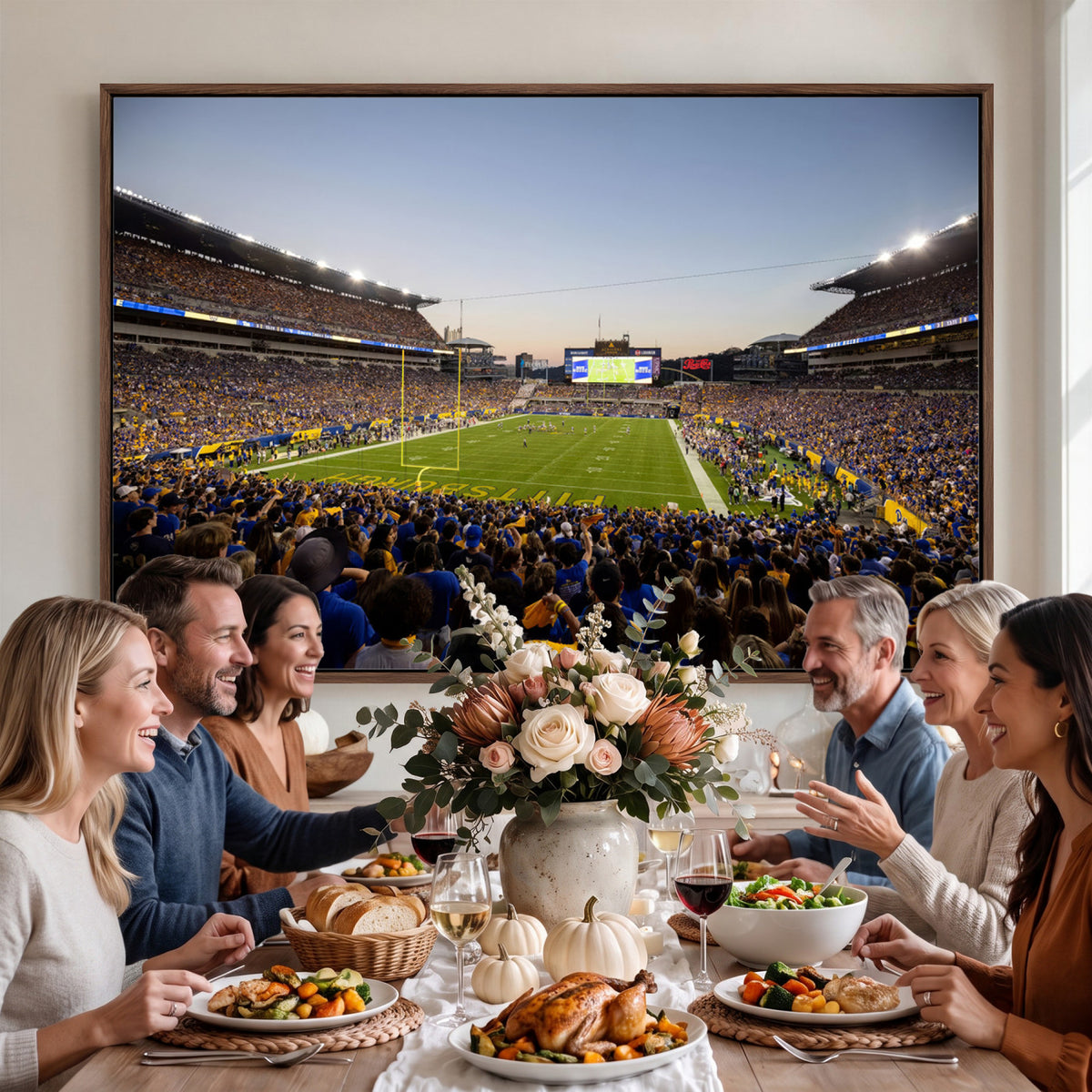 41853-MGV-CV-36X24 - Pittsburgh Panthers Football Team Print - Pittsburgh Acrisure Stadium Wall Art Canvas Print