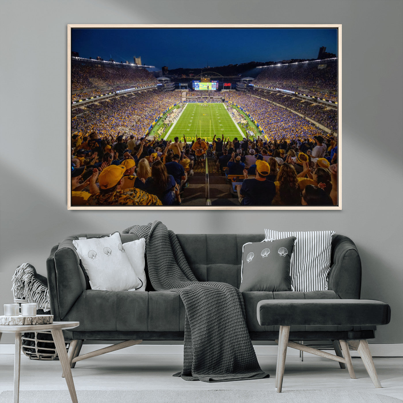 MGV-FC-36X24 - Pittsburgh Panthers Football Team Print - Pittsburgh Acrisure Stadium Wall Art Canvas Print