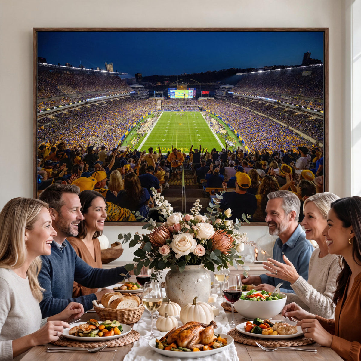 62297-MGV-CV-36X24 - Pittsburgh Panthers Football Team Print - Pittsburgh Acrisure Stadium Wall Art Canvas Print