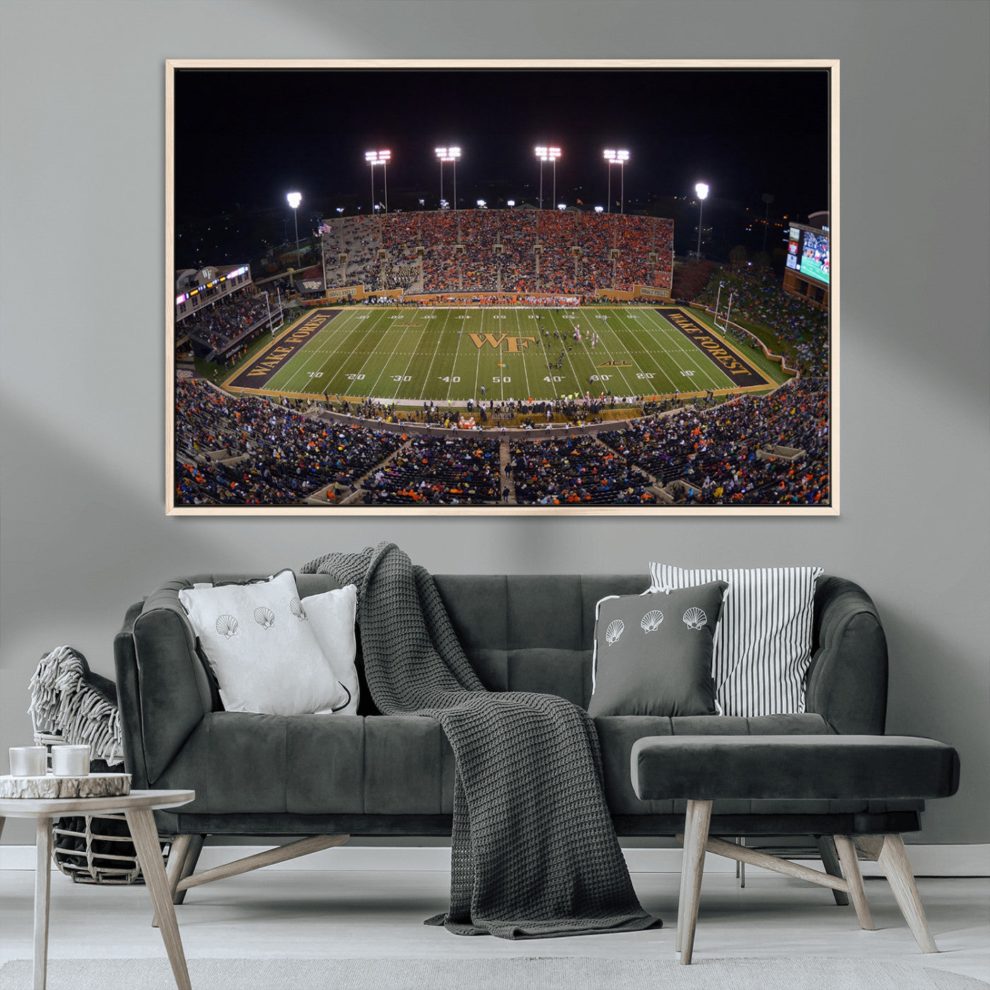 MGV-FC-36X24 - Demon Deacons Print Canvas, Football Team Print - Winston-Salem Allegacy Federal Credit Union