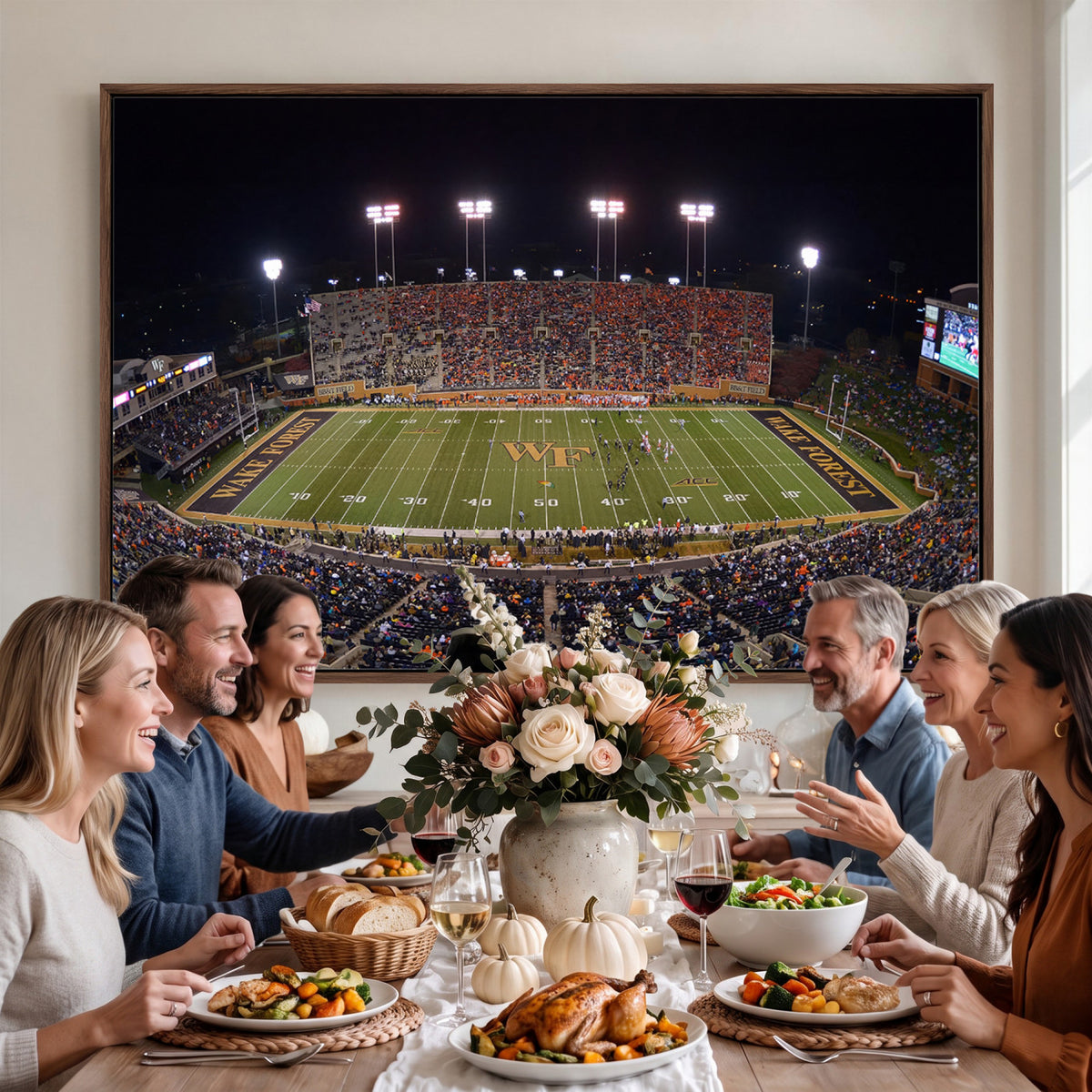 26033-MGV-CV-36X24 - Demon Deacons Print Canvas, Football Team Print