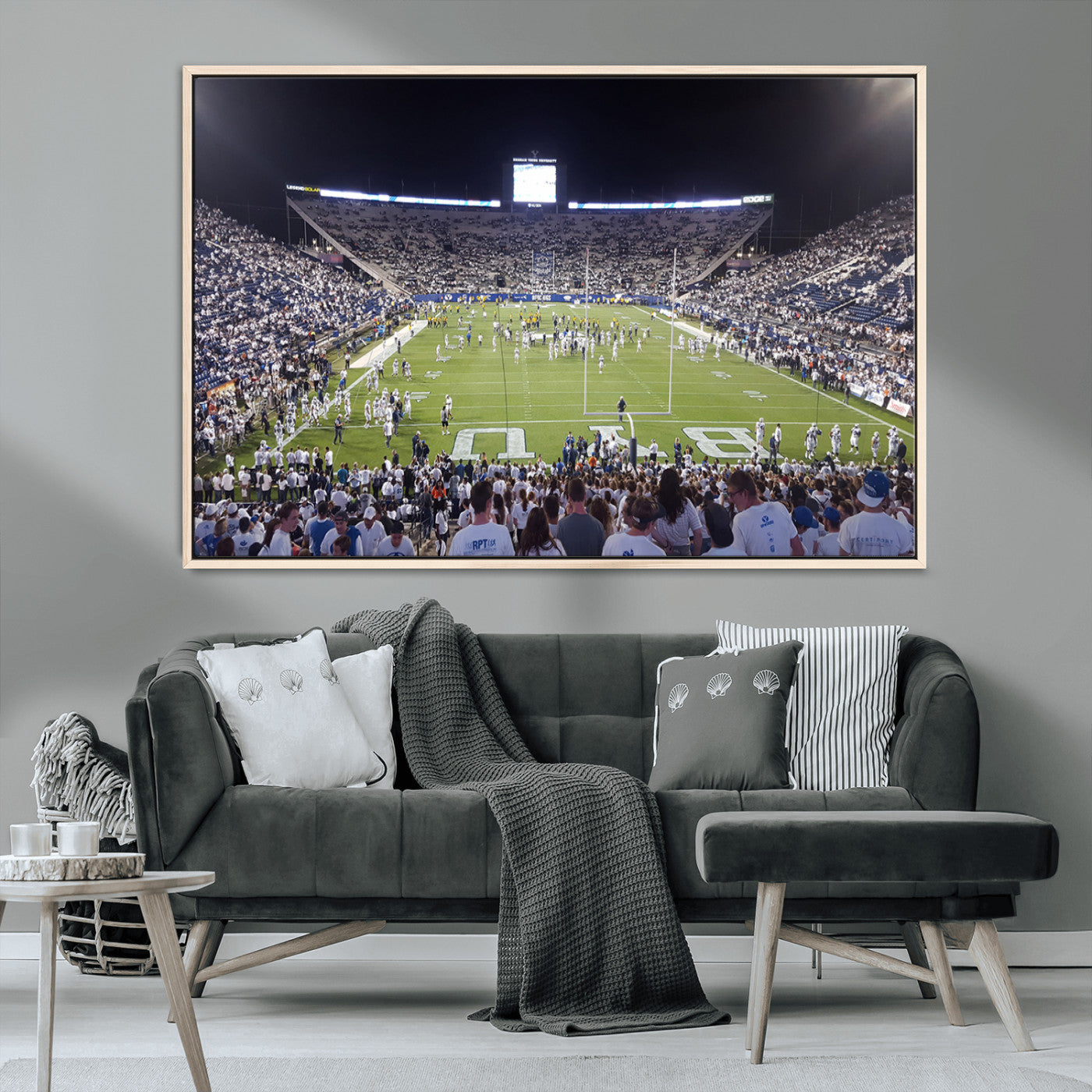 MGV-FC-36X24 - Brigham Young University Cougars Football Print Canvas - Provo LaVell Edwards Stadium Wall Art