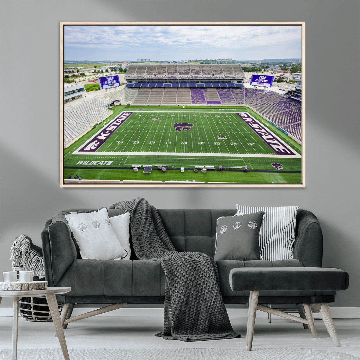MGV-FC-36X24 - KState Wildcats Football Team Print - Manhattan Bill Snyder Family Football Stadium Wall Art Canvas