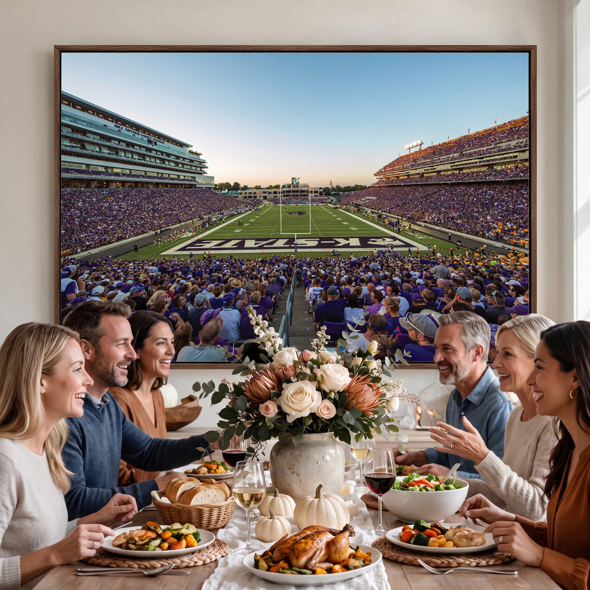 82792-MGV-CV-36X24 - Kansas State University Wildcats Football Team Print - Manhattan Bill Snyder Family Football Stadium