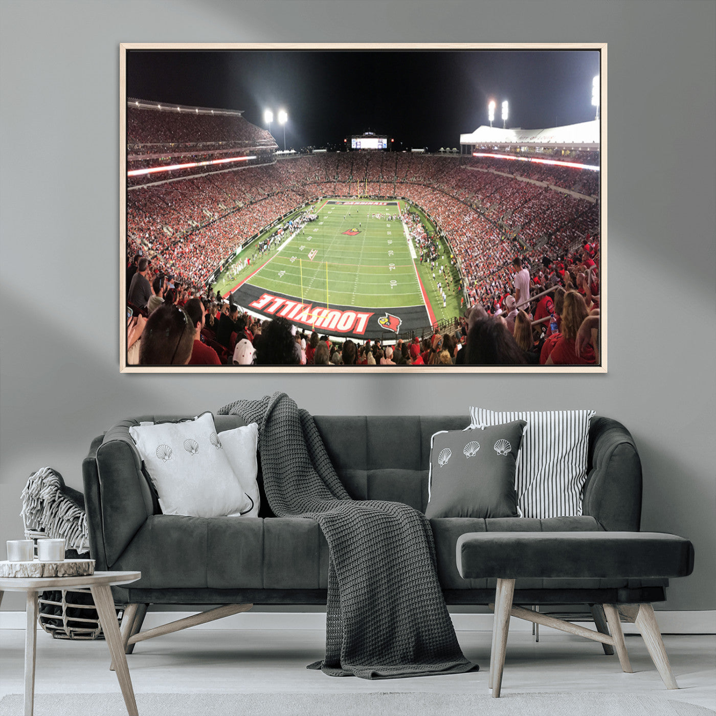 MGV-FC-36X24 - University of Louisville Cardinals Football Team Print - Louisville Cardinal Stadium Wall Art Canvas