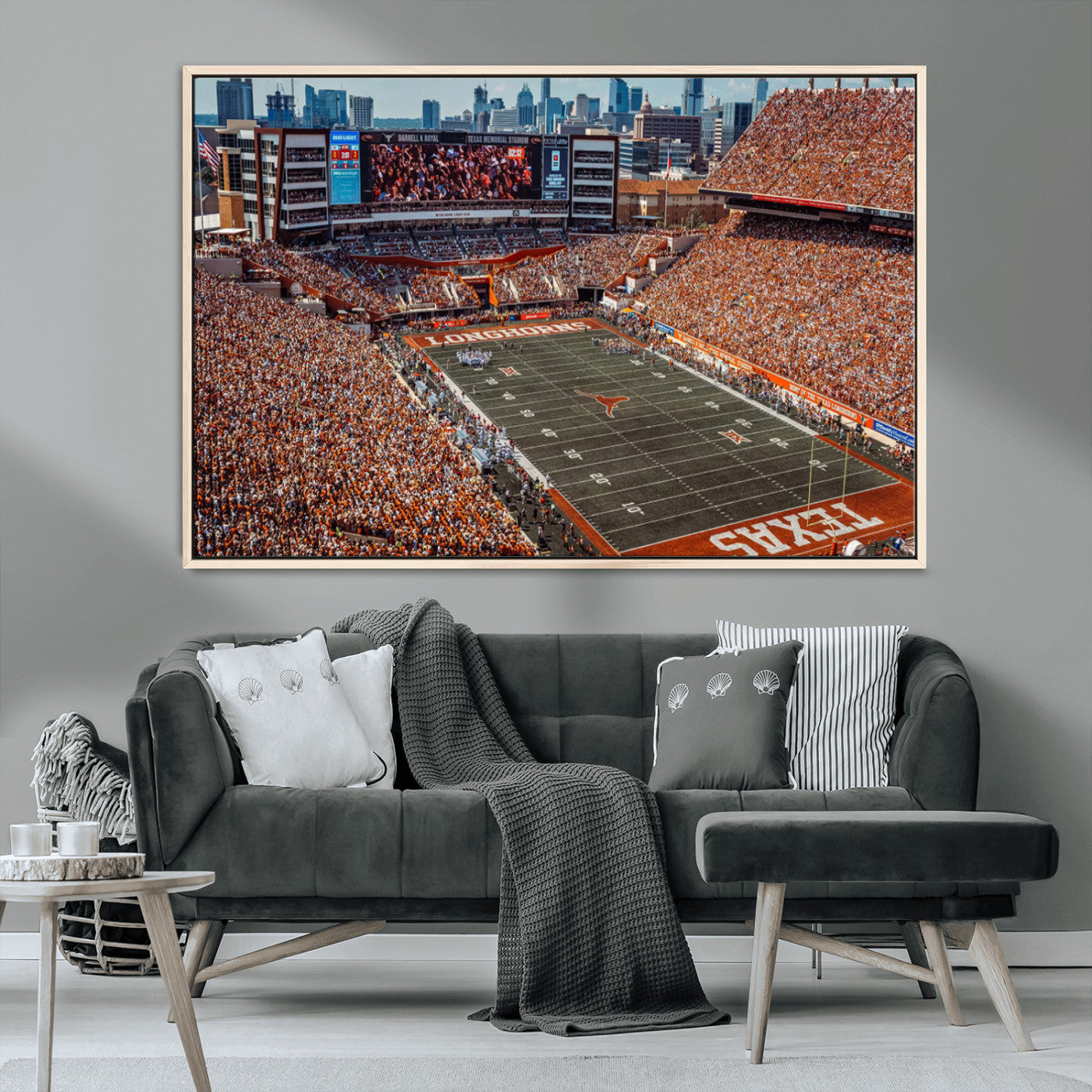 MGV-FC-36X24 - University of Texas Longhorns Football Team Print - Austin Darrell K Royal-Texas Memorial Stadium