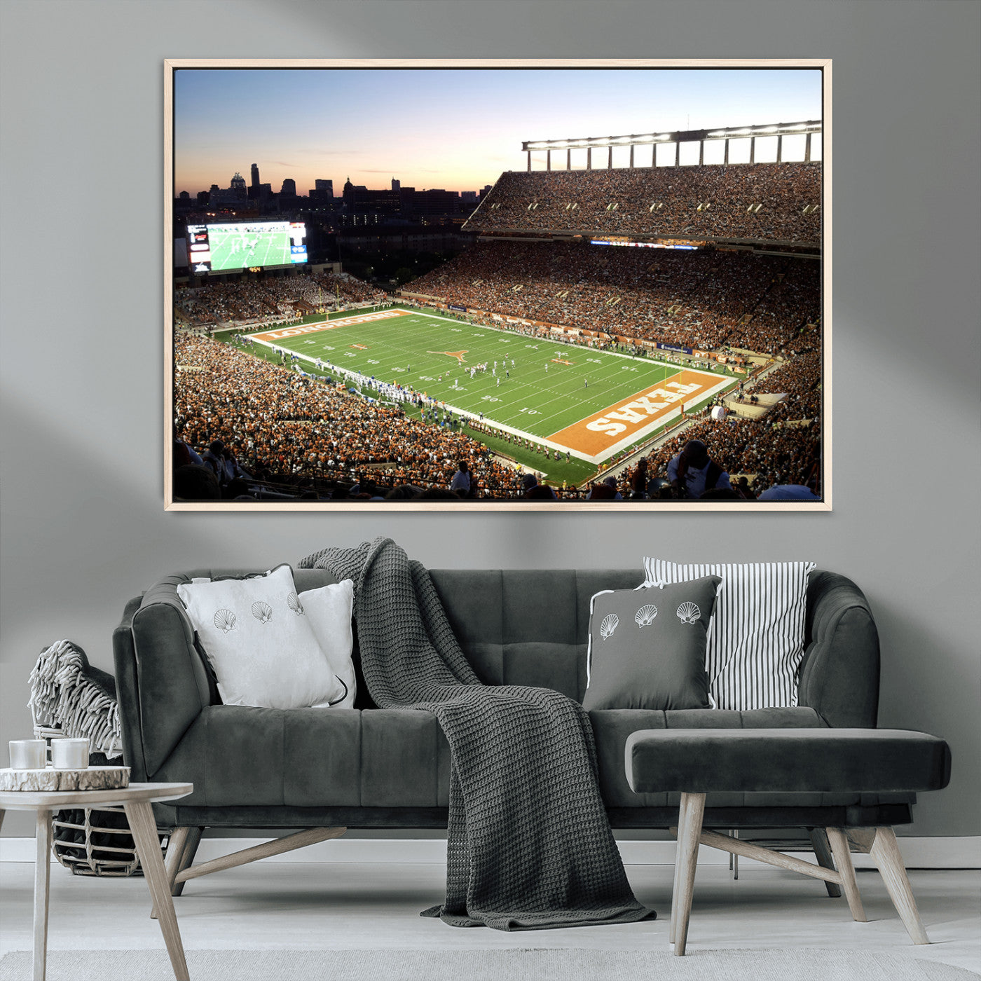 MGV-FC-36X24 - Darrell K Royal-Texas Memorial Stadium Canvas Wall Art - Texas Longhorns Football Match