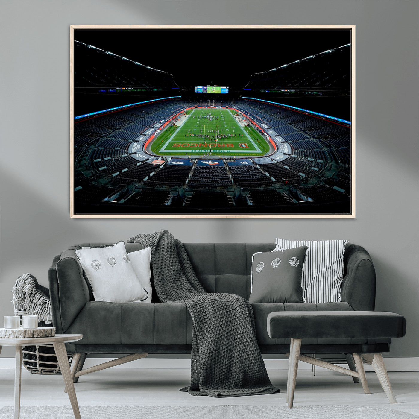 MGV-FC-36X24 - Denver Broncos Football Team Print Canvas- Denver Empower Field at Mile High Stadium Wall Art Canvas