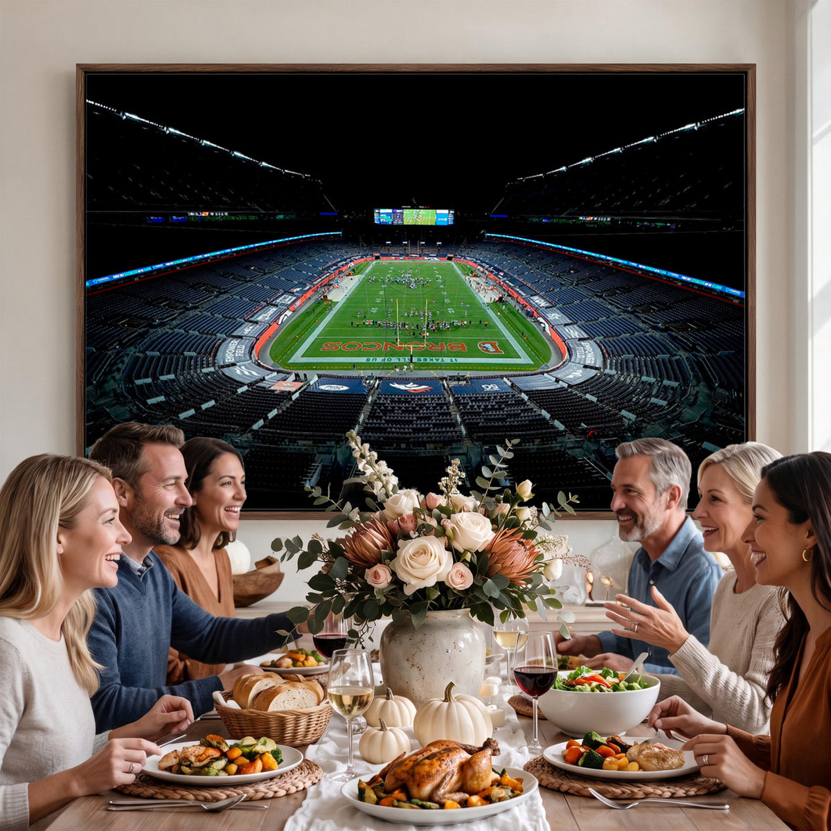 14797-MGV-CV-36X24 - Denver Broncos Football Team Print Canvas- Denver Empower Field at Mile High Stadium Wall Art Canvas
