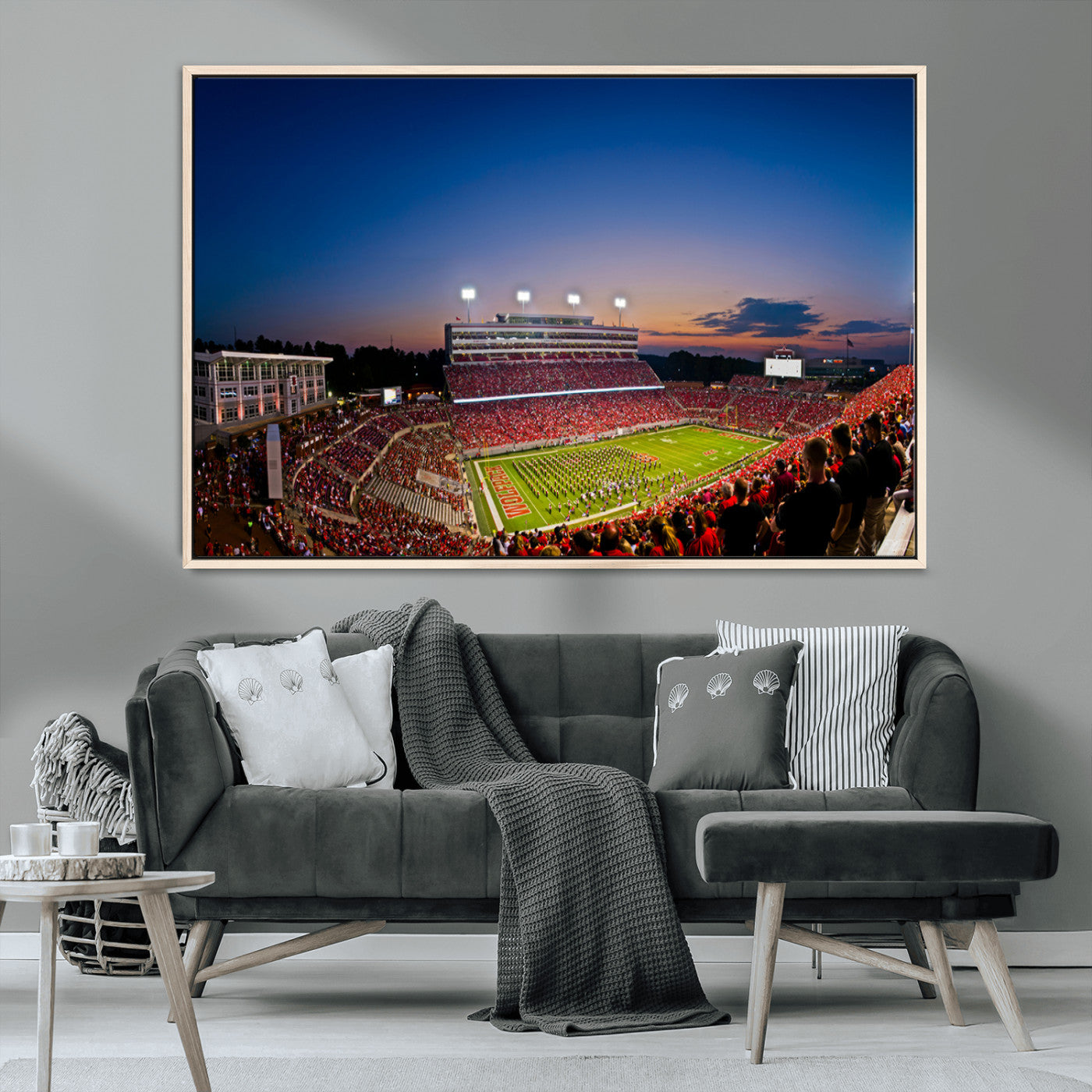 MGV-FC-36X24 - Wolfpack Football Team Wall Art Print - Raleigh Carter-Finley Stadium Wall Art Canvas Print