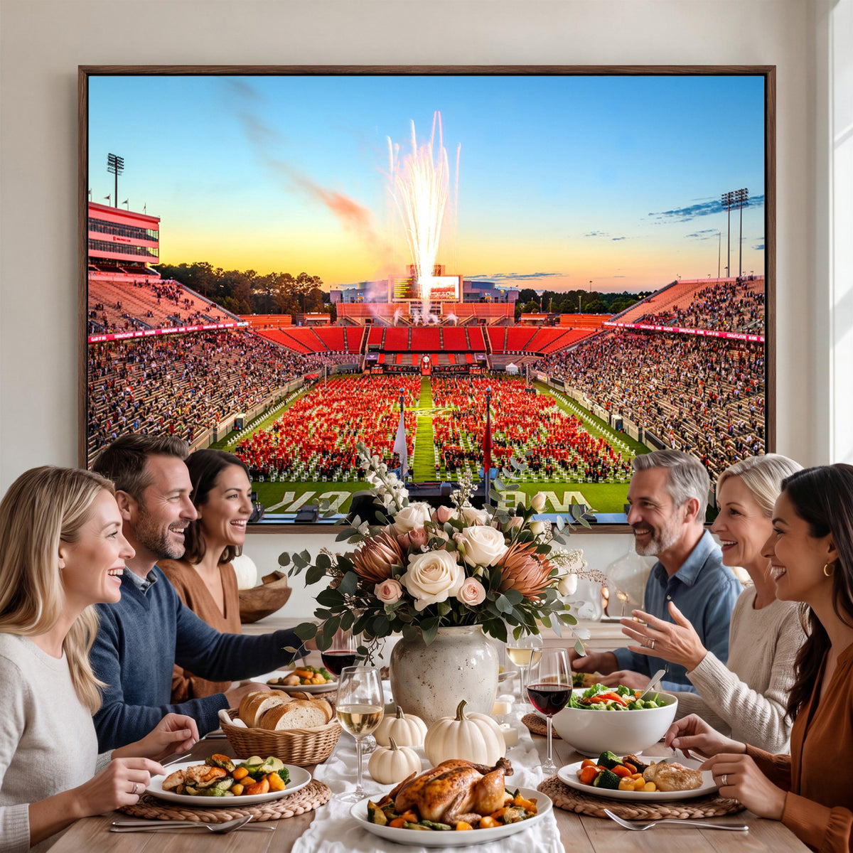 18017-MGV-CV-36X24 - North Carolina State University Canvas Print, Wolfpack Football Team Print