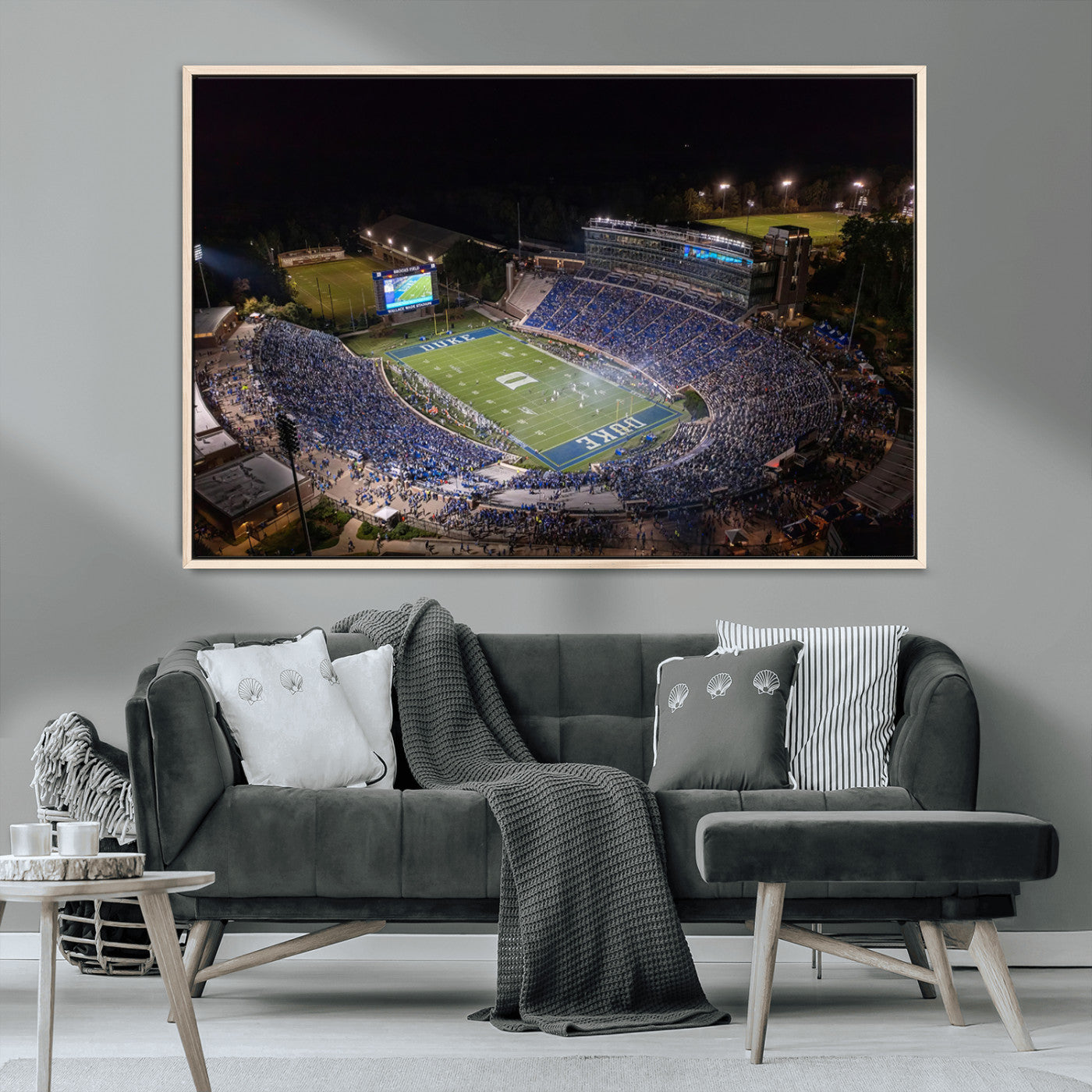 MGV-FC-36X24 - Duke University Blue Devils Football Print Canvas - Durham Wallace Wade Stadium Wall Art Canvas