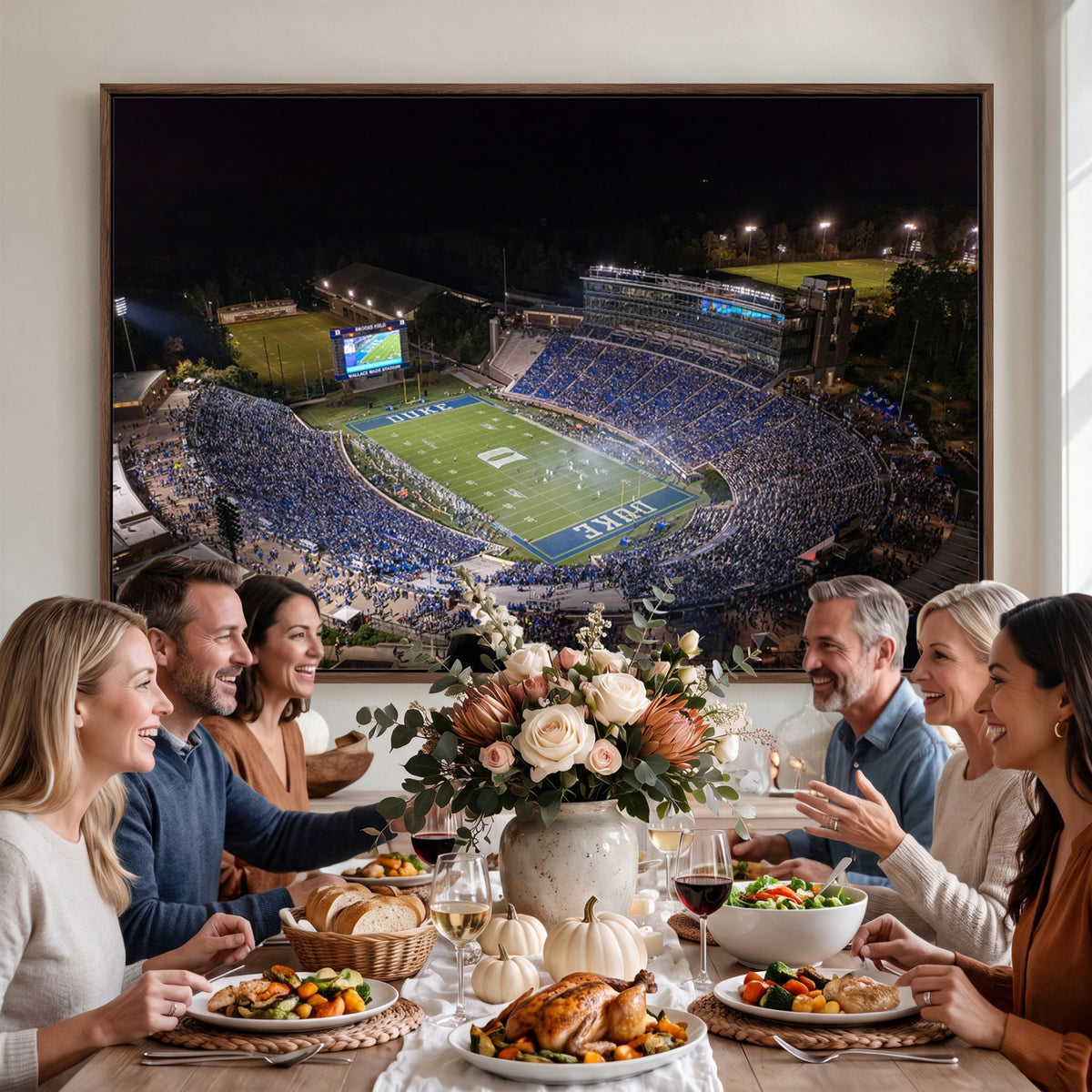 42347-MGV-CV-36X24 - Duke University Blue Devils Football Print Canvas - Durham Wallace Wade Stadium Wall Art Canvas