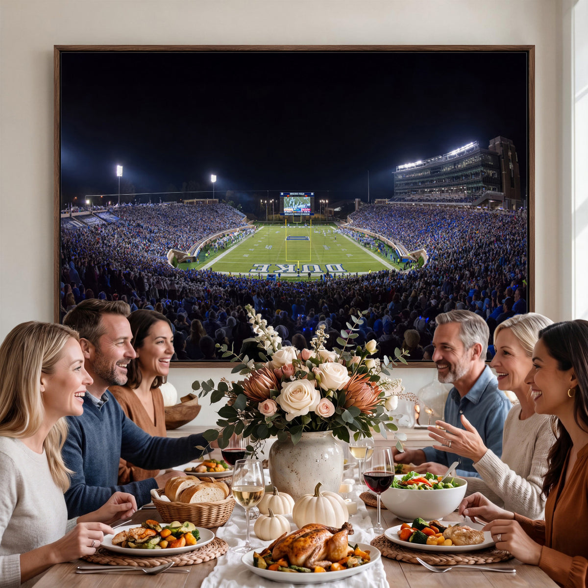 21070-MGV-CV-36X24 - Duke University Blue Devils Football Team Print - Durham Wallace Wade Stadium Wall Art Canvas Print