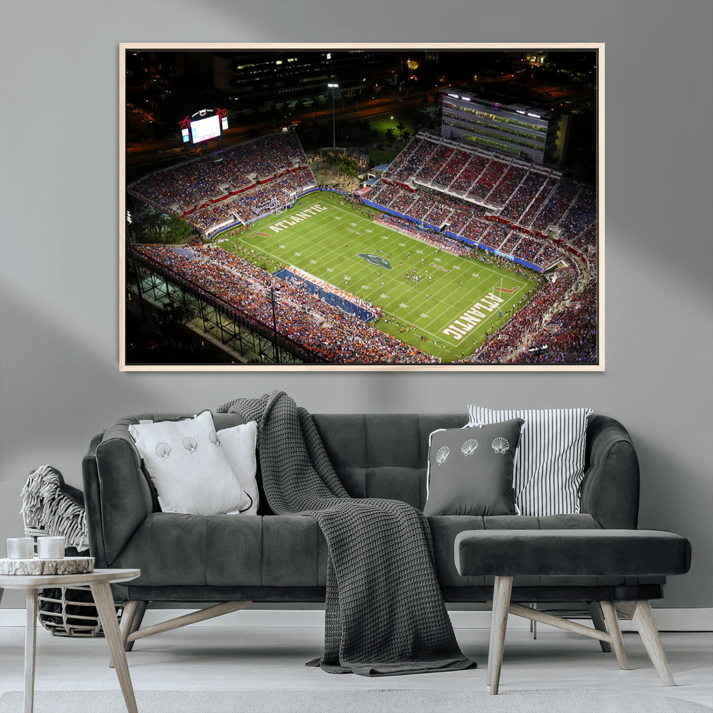 MGV-FC-36X24 - Florida Atlantic University Owls Canvas Print, Football Team Print - Boca Raton FAU Stadium Wall Art