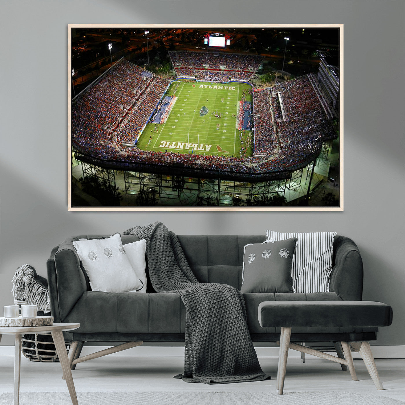 MGV-FC-36X24 - Florida Atlantic University Owls Football Team Print - Boca Raton FAU Stadium Wall Art Canvas Print