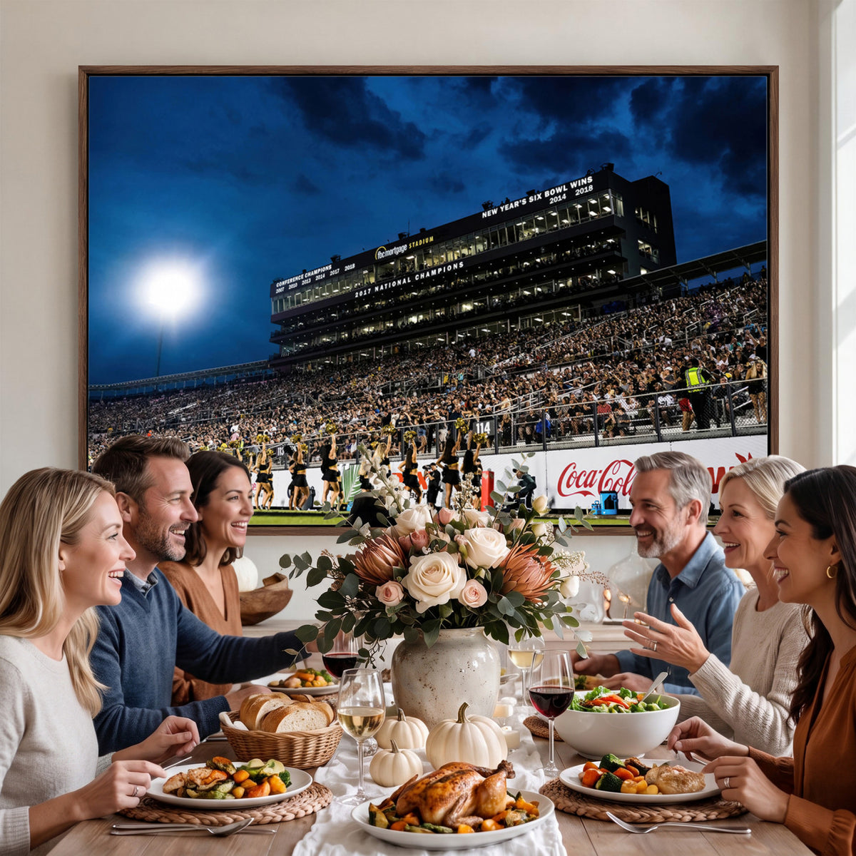 40217-MGV-CV-36X24 - UCF Knights Football Team Print - Orlando FBC Mortgage Stadium Wall Art Canvas Print