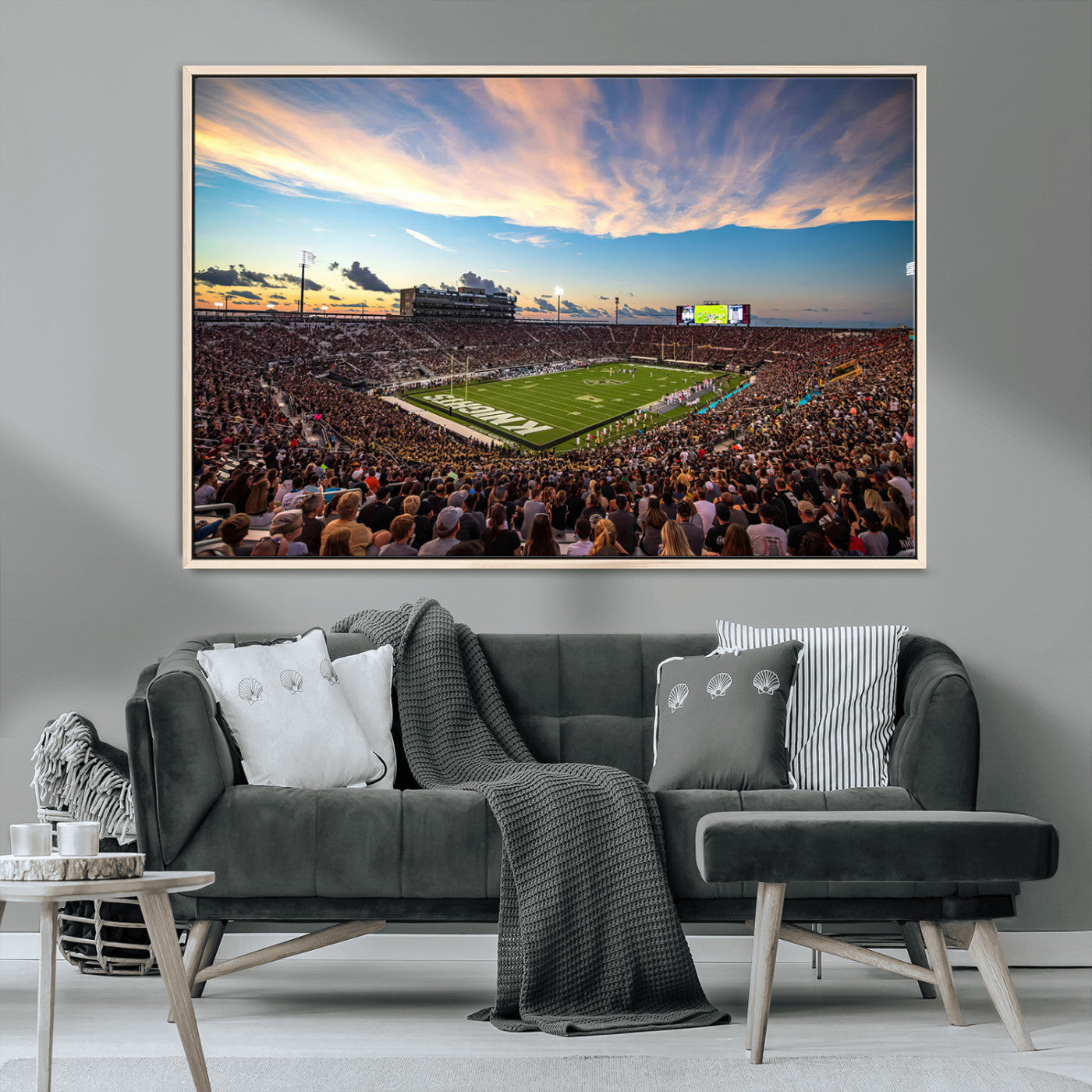 MGV-FC-36X24 - UCF Knights Football Team Print - Orlando FBC Mortgage Stadium Wall Art Canvas Print