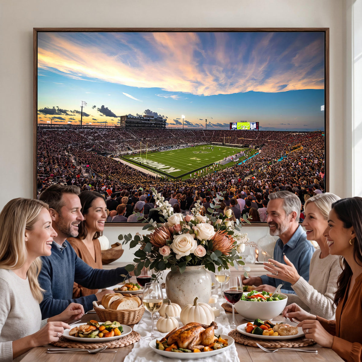 50243-MGV-CV-36X24 - UCF Knights Football Team Print - Orlando FBC Mortgage Stadium Wall Art Canvas Print