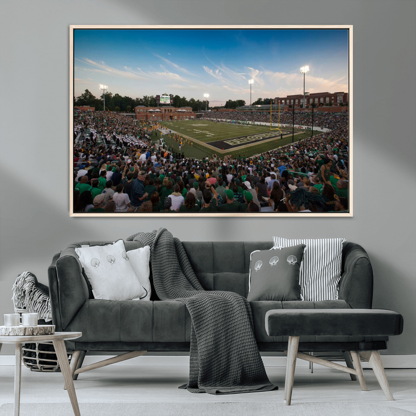MGV-FC-36X24 - University of Charlotte 49ers Football Team Print - Charlotte Jerry Richardson Stadium Wall Art