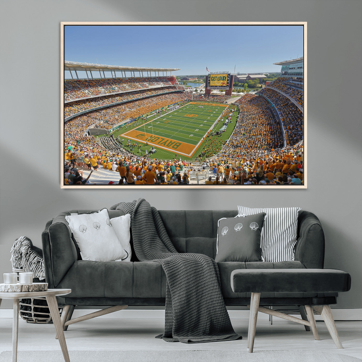 MGV-FC-36X24 - Baylor University Bears Football Team Print - Waco McLane Stadium Wall Art Canvas Print
