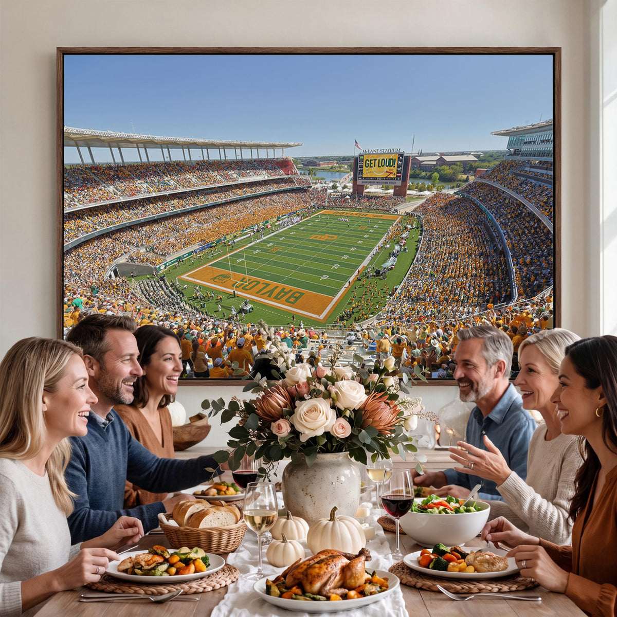 49912-MGV-CV-36X24 - Baylor University Bears Football Team Print - Waco McLane Stadium Wall Art Canvas Print