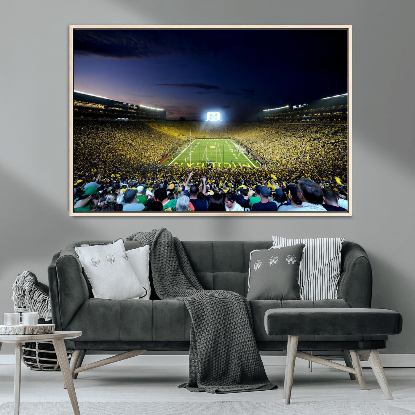 MGV-FC-36X24 - University of Michigan Wolverines Football Team Print - Ann Arbor Michigan Stadium Canvas Print