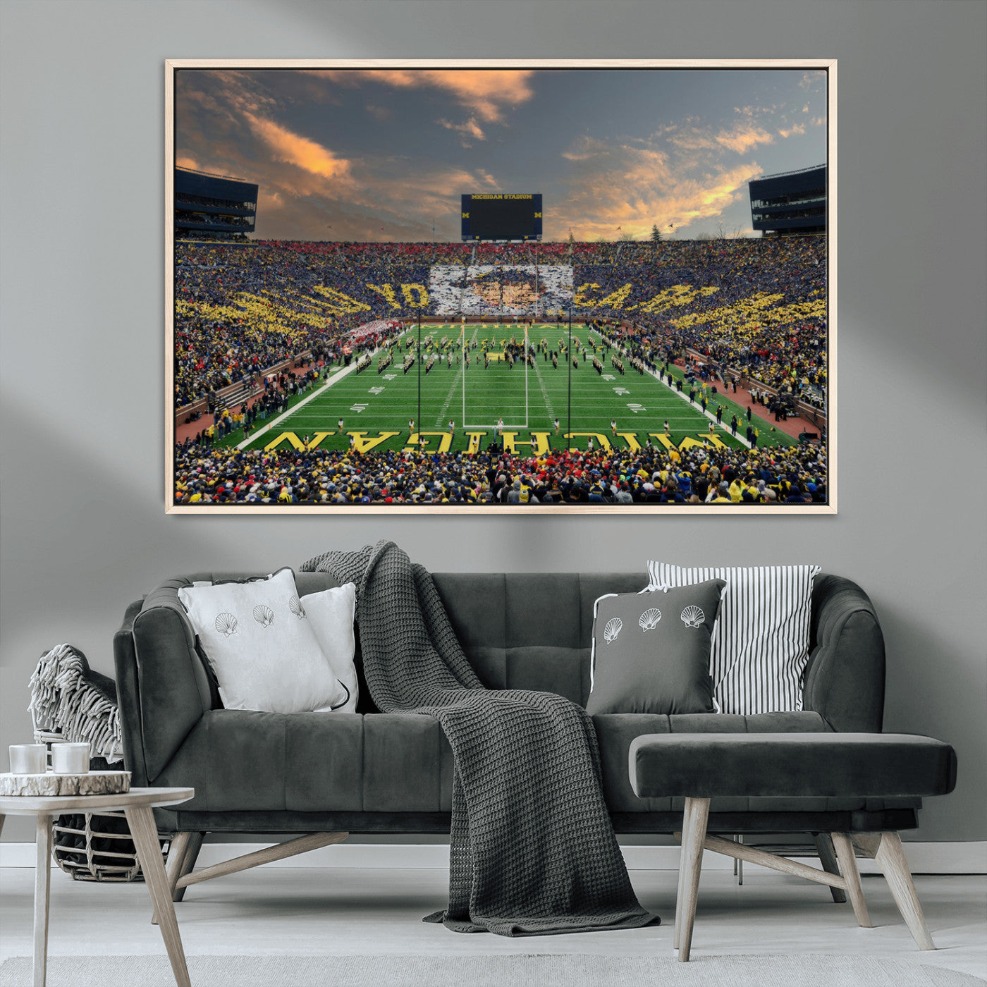 MGV-FC-36X24 - University of Michigan Wolverines Print Canvas, Football Team Print - Ann Arbor Michigan Stadium