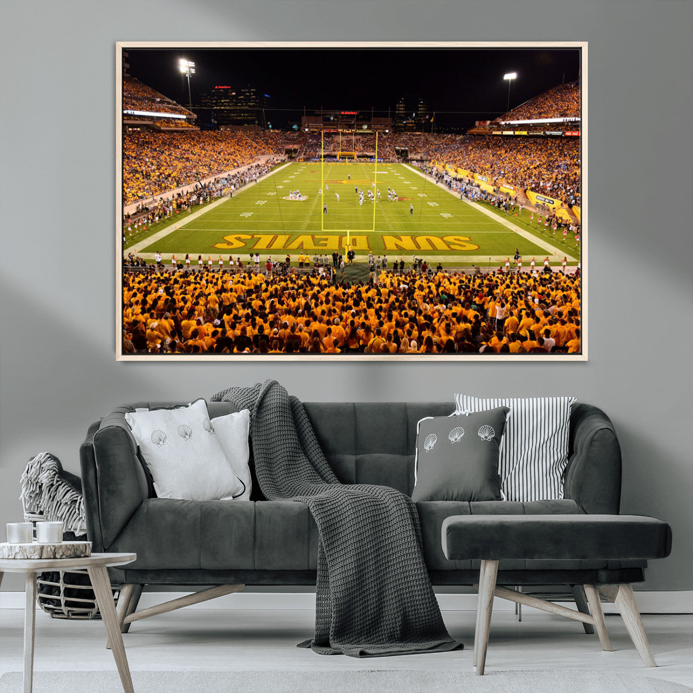 MGV-FC-36X24 - ASU Sun Devils Football Team Print - Phoenix Mountain America Stadium Wall Art Canvas Print