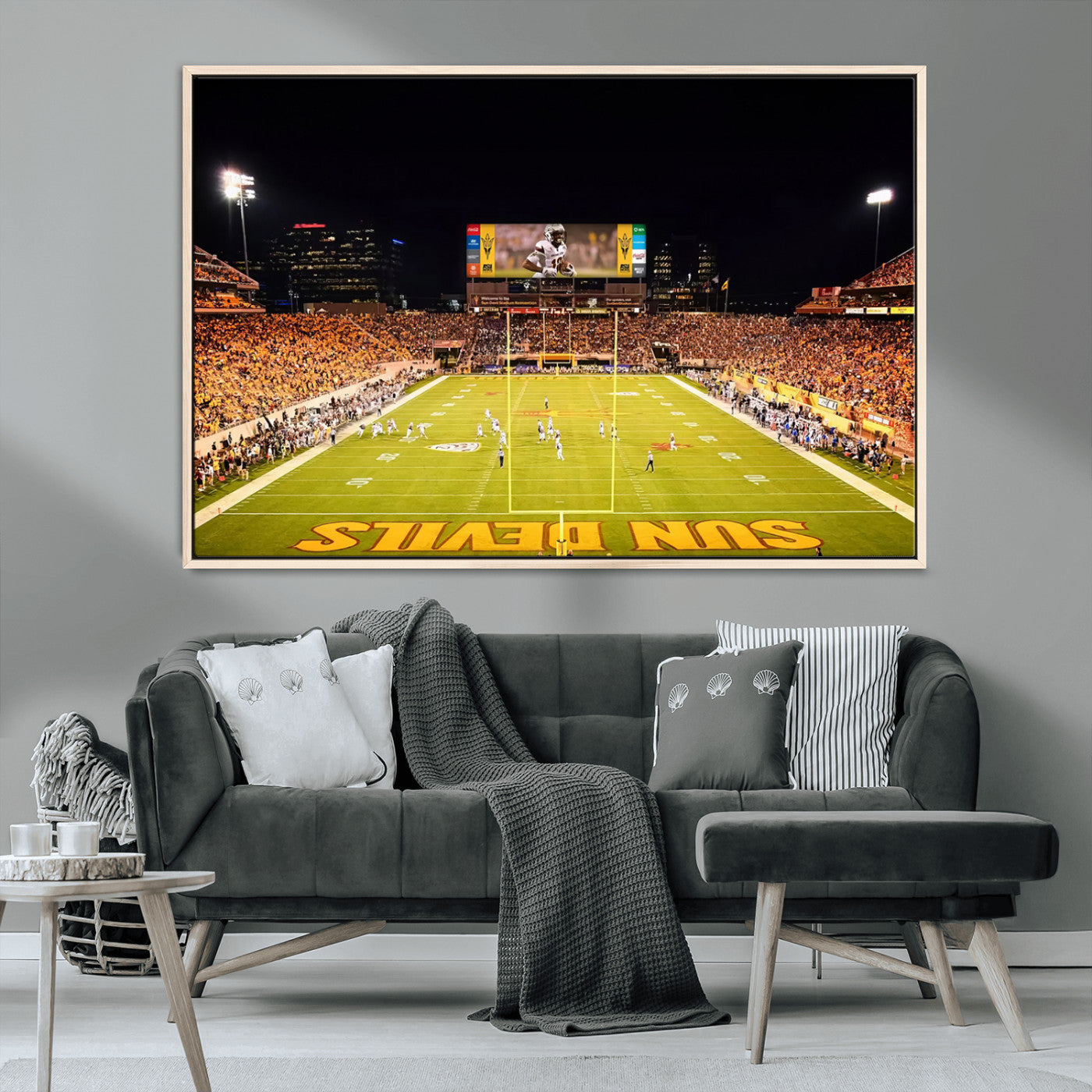 MGV-FC-36X24 - ASU Sun Devils Football Team Print - Phoenix Mountain America Stadium Canvas Print