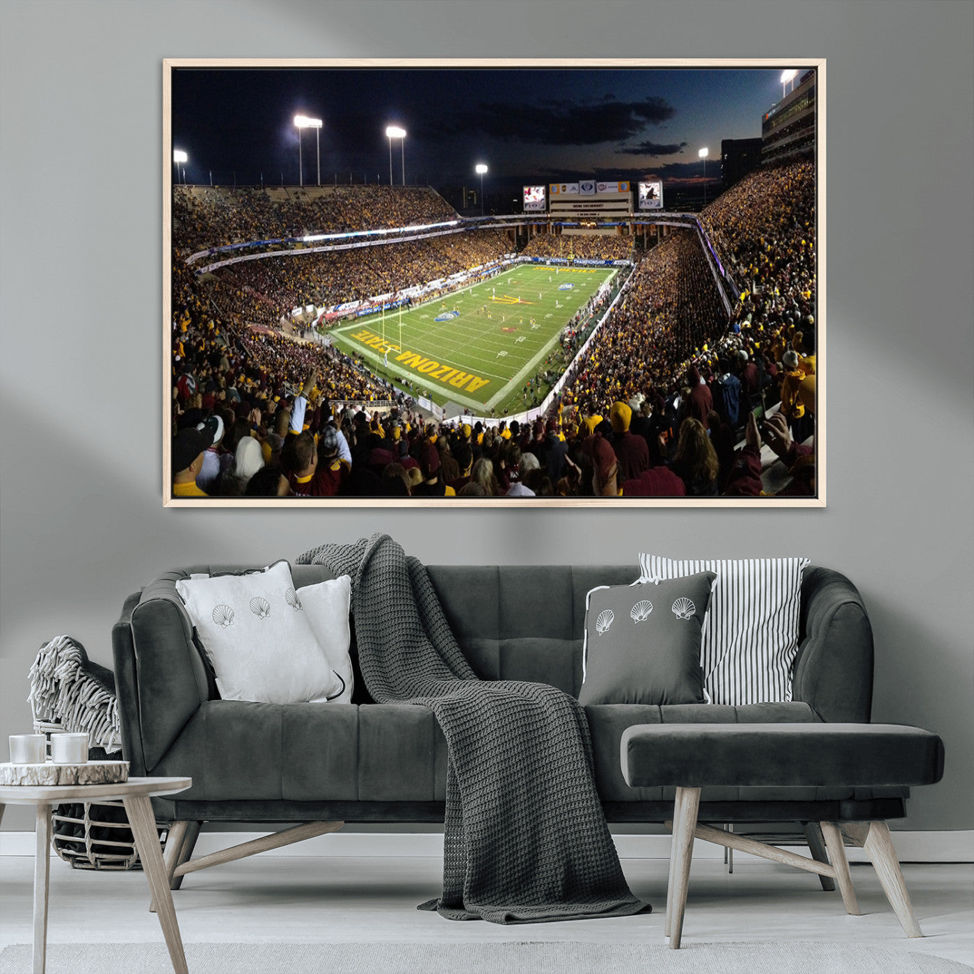 MGV-FC-36X24 - ASU Sun Devils Football Team Print Canvas - Phoenix Mountain America Stadium Wall Art Canvas Print