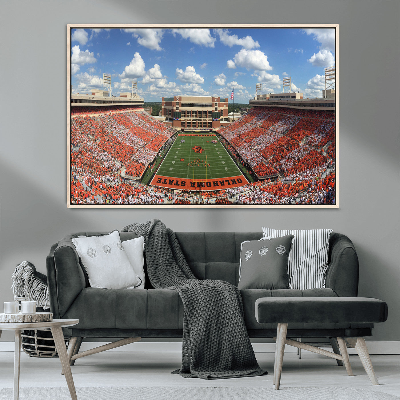 MGV-FC-36X24 - Oklahoma State Cowboys Football Team Print - Stillwater Boone Pickens Stadium Wall Art Canvas Print