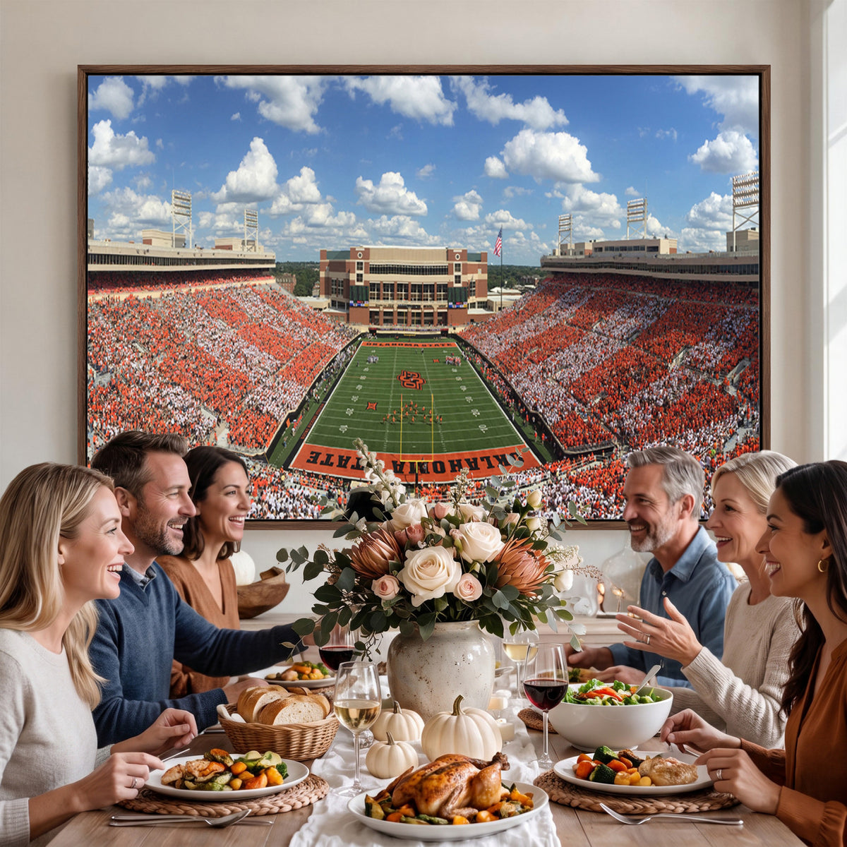 65192-MGV-CV-36X24 - Oklahoma State Cowboys Football Team Print - Stillwater Boone Pickens Stadium Wall Art Canvas Print