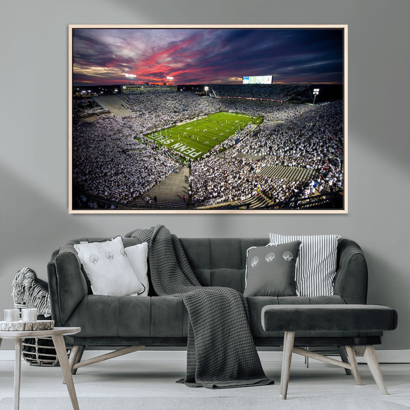 MGV-FC-36X24 - Penn State Nittany Lions Football Team Print - University Park Beaver Stadium Art Canvas Print