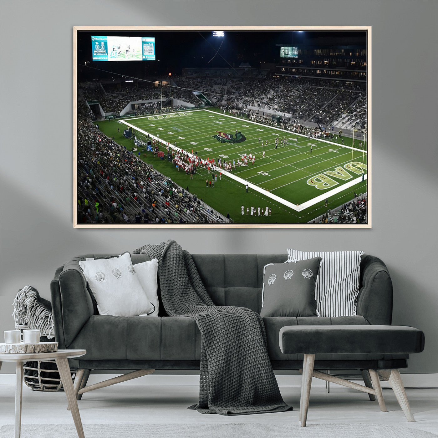 MGV-FC-36X24 - UAB Blazers Football Team Print - Birmingham Protective Stadium Wall Art Canvas Print