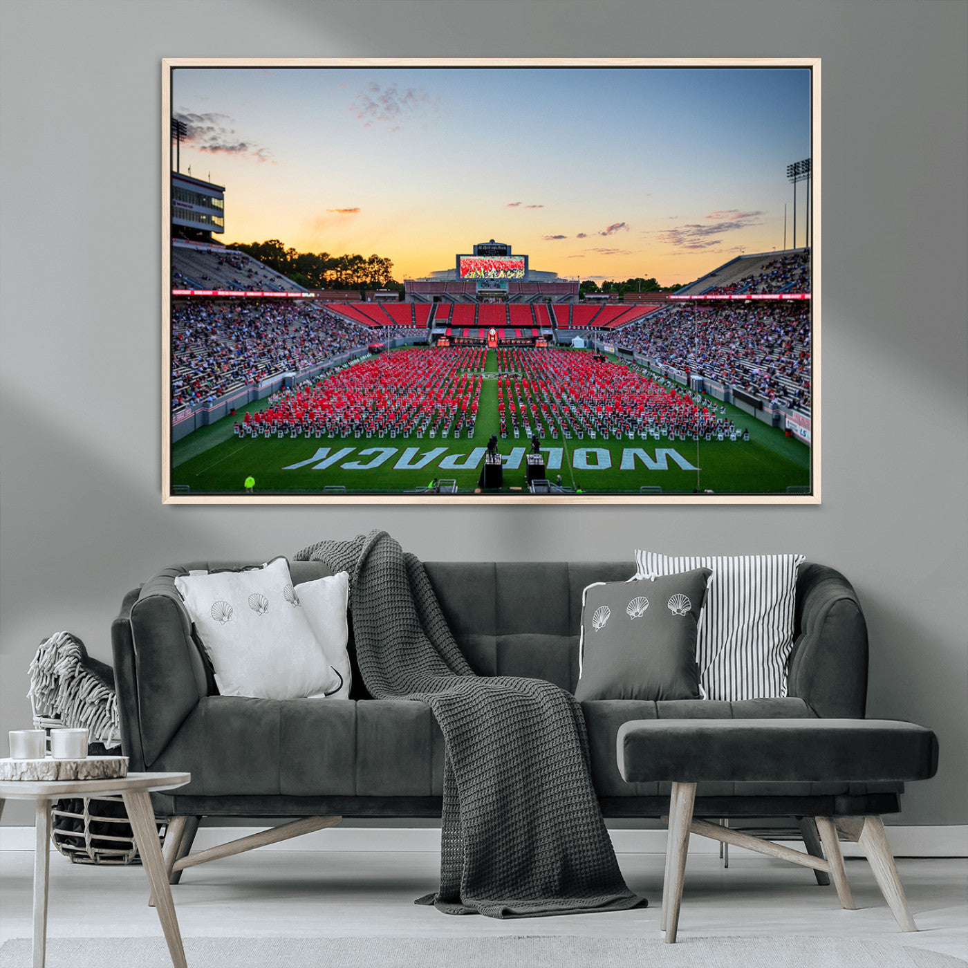 MGV-FC-36X24 - NC State Wolfpack Football Team Print Wall Art - Raleigh Carter-Finley Stadium Wall Art Canvas Print