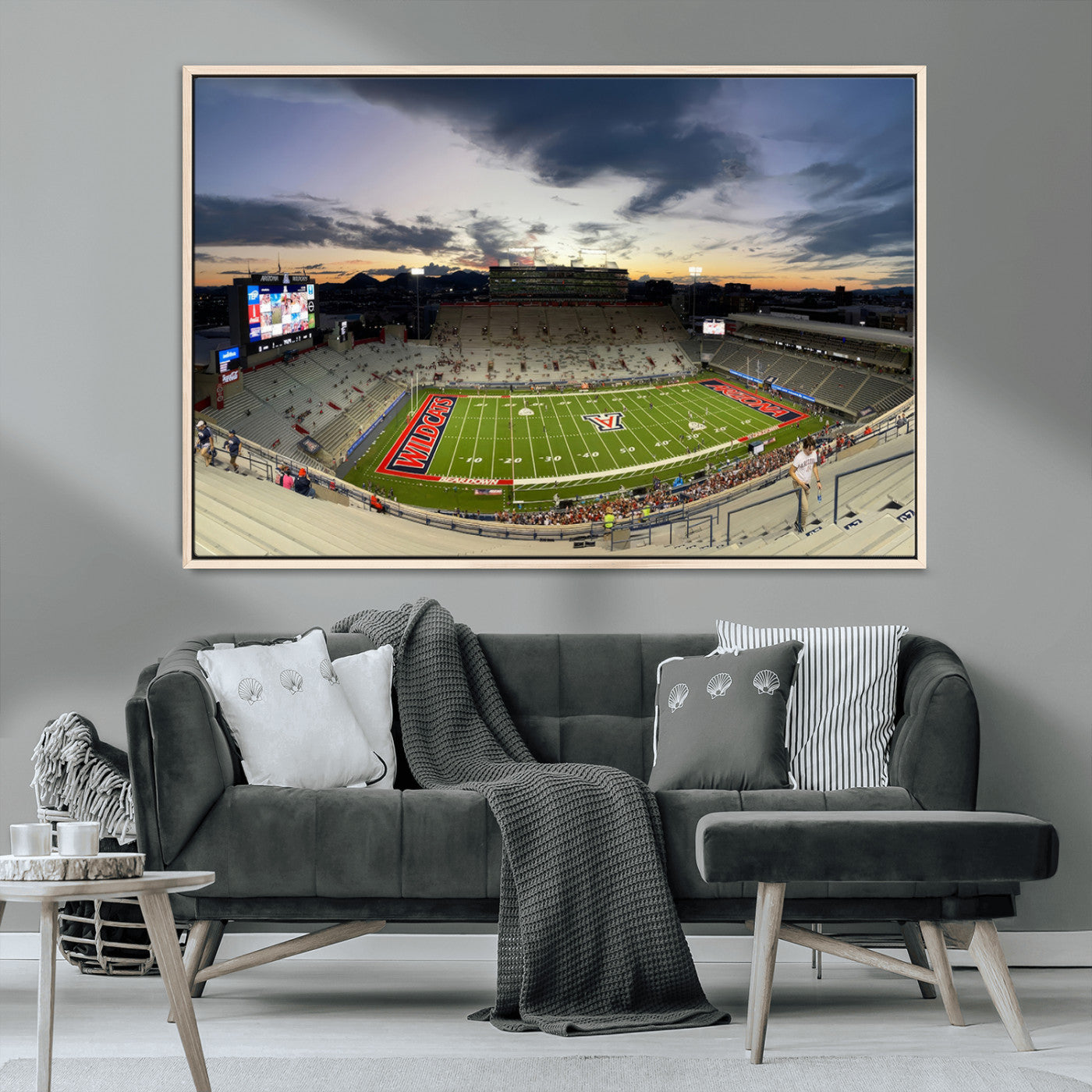 MGV-FC-36X24 - Arizona Wildcats Football Team Print - Tucson Arizona Stadium Wall Art Canvas Print