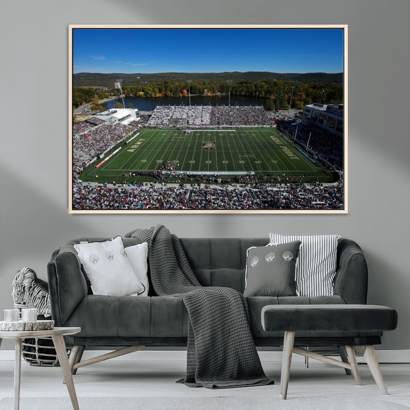MGV-FC-36X24 - Army Black Knights Football Team Print - West Point Michie Stadium Wall Art Canvas Print