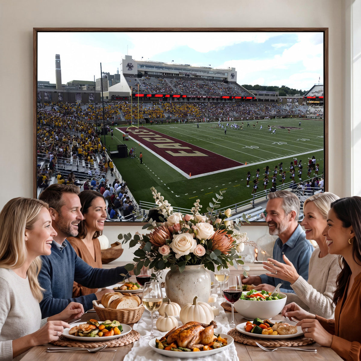 61503-MGV-CV-36X24 - Boston College Eagles Football Team Print - Boston Alumni Stadium Wall Art Canvas Print