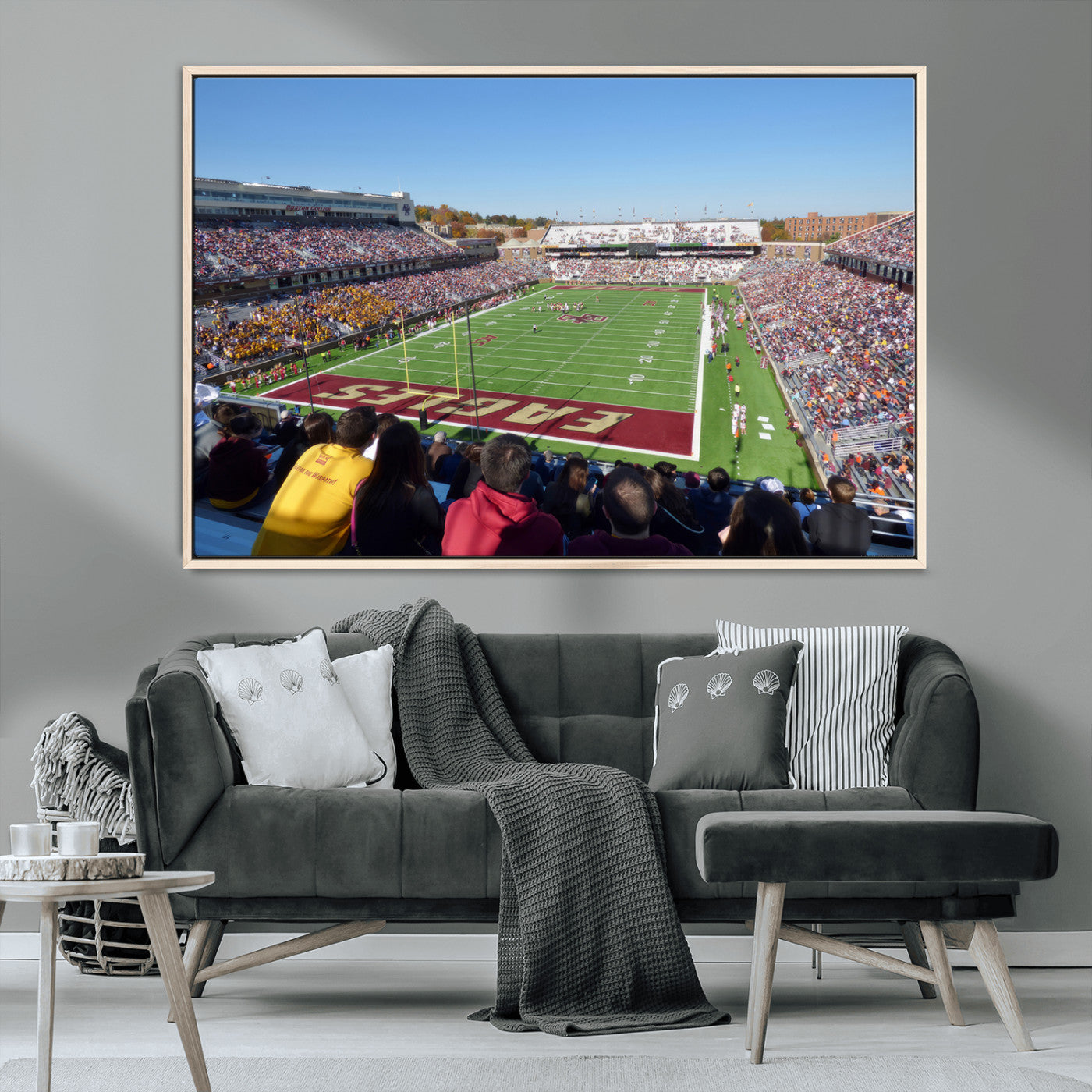 MGV-FC-36X24 - Boston College Eagles Football Team Print - Boston Alumni Stadium Wall Art Canvas Print