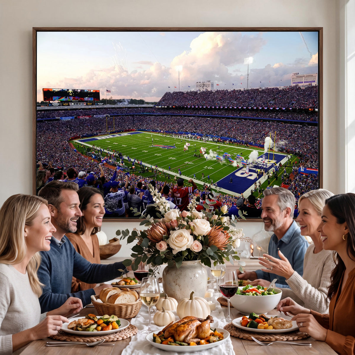 64066-MGV-CV-36X24 - Buffalo Bills Football Team Print - Buffalo Highmark Stadium Wall Art Canvas Print