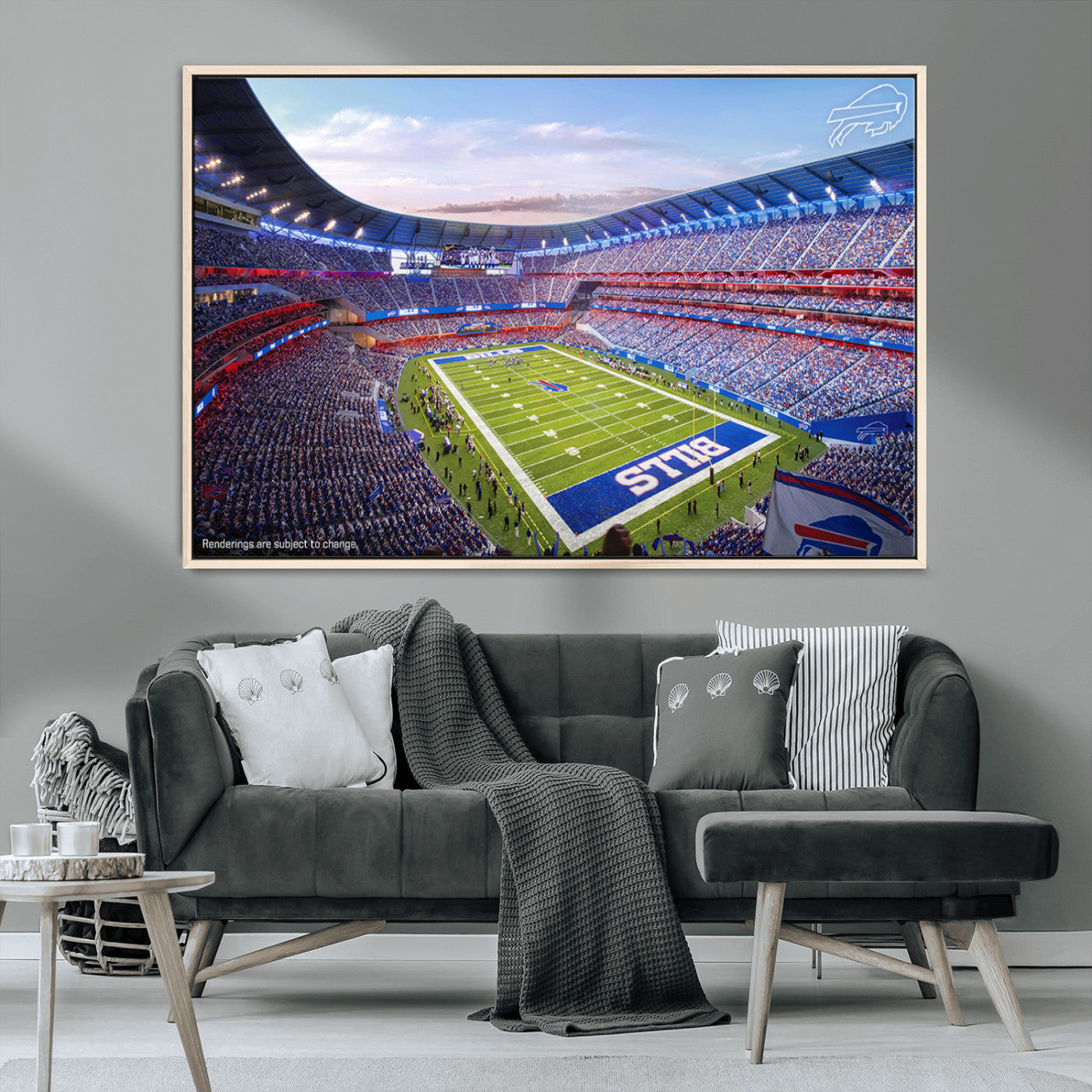 MGV-FC-36X24 - Buffalo Bills Football Team Print Canvas - Buffalo Highmark Stadium Wall Art Canvas Print