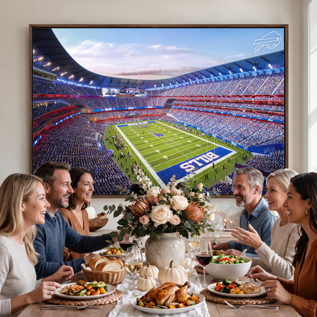 57873-MGV-CV-36X24 - Buffalo Bills Football Team Print Canvas - Buffalo Highmark Stadium Wall Art Canvas Print