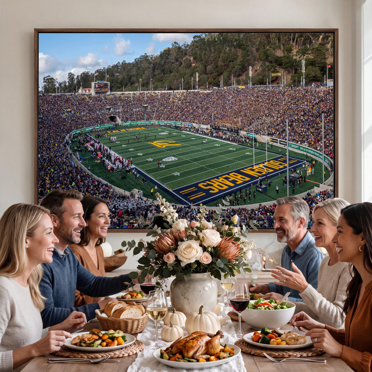 38054-MGV-CV-36X24 - University of California Golden Bears Football Team Print - Berkeley California Memorial Stadium Art